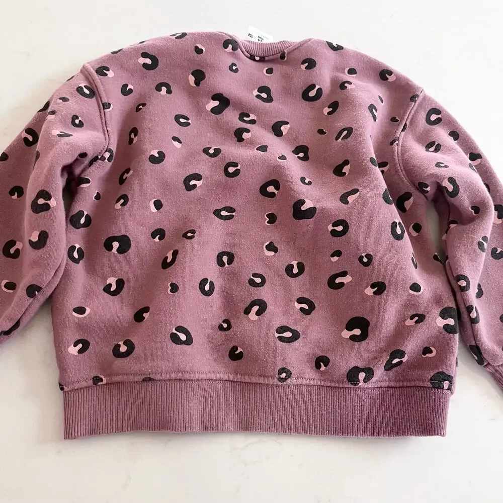 Zara girls mauve animal print sweatshirt size 9-12 months NWT